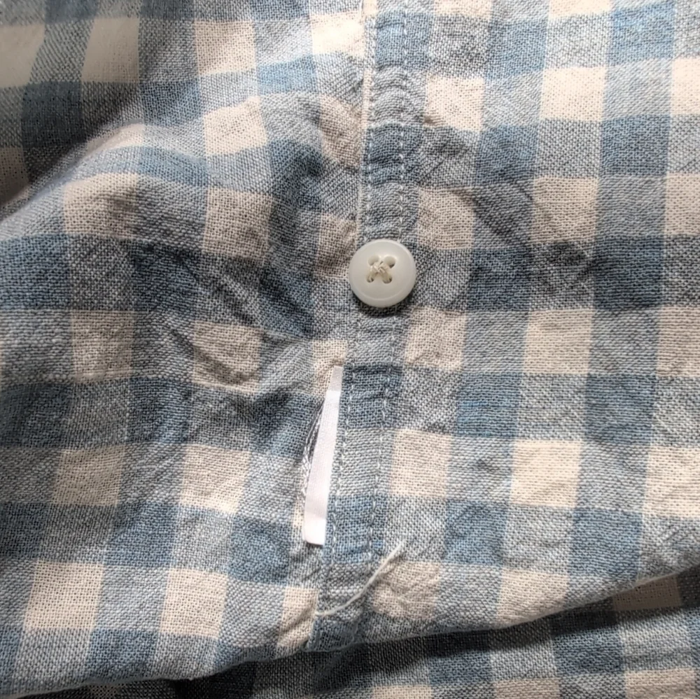 J. Crew Blue and Cream Checkered Men's Shirt